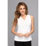 Calvin Klein Kadın Kolsuz Cowl Boyun Bluz, Beyaz, M