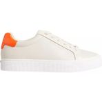 Calvin Klein Kadın Marka Logolu Bağcıklı Kaydırmaz Tabanlı Günlük Bej Sneaker HW0HW01865-ACG