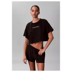 Calvin Klein Kadın Marka Logolu Günlük Kullanıma Uygun Siyah T-Shirt LV00Q61201 UB1