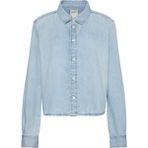 Calvin Klein Kadın Mavi Calvin Klein Cropped Ls Shırt Brıghton Blue Kadın Mavi Kot Gömlek - 01-Mavi