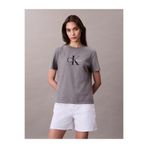 Calvin Klein Kadın Monogram Logolu T-Shirt - Gri