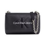 Calvin Klein Kadın Oymalı Monologolu Siyah Kapaklı Çanta