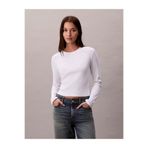 Calvin Klein Kadın Pamuklu Bisiklet Yaka Uzun Kollu Beyaz T-Shirt LV047A803G-YAA