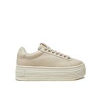 Calvin Klein Kadın Plateau Sneaker Bold deri, Bej Yumurta Kabuğu, 40 EU