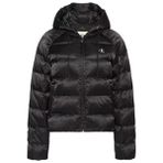Calvin Klein Kadın Regular Fit Kapüşonlu Kapitone Desenli Kaz Tüyü Dolgulu Uzun Kollu Siyah Mont LV047E509G-UB1