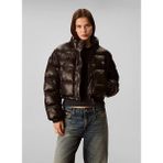 Calvin Klein Kadın Siyah Parlak Kısa Şişme Ceket LV047D504G-UB1 3 İplik Şardonlu Standart Kalıp Cepli - XS