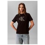 Calvin Klein Kadın Slim Fit Kısa Kollu Pamuklu Siyah T-Shirt