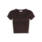 Calvin Klein Kadın Slim Fit Yuvarlak Yaka Pamuklu Kısa Kollu Bordo T-Shirt LV047C200G-2E8