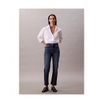 Calvin Klein Kadın Solid Boxy Fit Crop Gömlek - Açık Beyaz