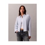 Calvin Klein Kadın Solid Boxy Fit Crop Gömlek - Gri