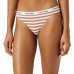Calvin Klein Kadın string tanga (3'lü paket), Çok Renkli (Mavi/Beyaz/Rainer Stripe_Sandalwood), L