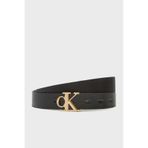 Calvin Klein Kadın ters çevrilebilir kemer, Siyah (Siyah/Altın (Ck Light Gold), 85