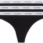 Calvin Klein Kadın THONG 3PK Tanga Black/Black/Black L