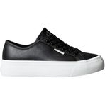 Calvin Klein Kadın Vulc Flatf Dantel LTH Ck Yw0yw01932 Düşük Üst, Siyah Pvh Siyah, 4 UK