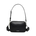Calvin Klein Kadın WEBBING DOUBLE STRAP CAMERA BAG El Çantası BLACK/SHINY NICKEL Tek Beden