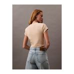 Calvin Klein Kadın Yuvarlak Yaka Kısa Kollu Kısa Somon T-Shirt