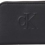 Calvin Klein Kadınlar Siyah Os İçin Cüzdan Cüzdan Çevresinde Med Zip Heykel, Siyah/beyaz, One Size, Cüzdanlar