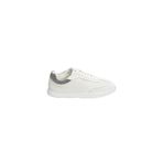Calvin Klein Kadın's Cupsole LACE UP - LTH SUE Mix Spor Ayakkabı, Kapalı Beyaz/Alaycı, 6.5 US