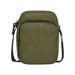 Calvin Klein Kapitone Desenli Fermuarlı Cepli Çapraz Vücut Çanta, Tek Ebat, LV04D3164G, Thyme, Erkek