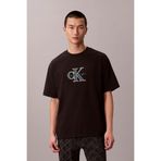 Calvin Klein Kısa Kollu 16S Üç Renkli Monologo Grafikli Erkek Siyah T-Shirt LV04RE815G-UB1
