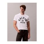 Calvin Klein Kısa Kollu 20S LN Calvin College Grafikli Erkek Beyaz T-shirt LV04RE810G-YAA