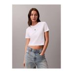 Calvin Klein Kısa Kollu Logolu Kısa Kadın Beyaz T-shirt LV047AB213-YAF