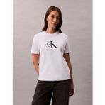 Calvin Klein Kısa Kollu Payetli Ck Grafikli Kadın Beyaz T-Shirt Lv044e215g-Yaa
