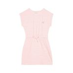 Calvin Klein Kız Çocuk Çizgili Pembe T-Shirt Elbise, 14 Beden