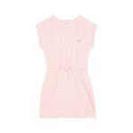 Calvin Klein Kız Çocuk Çizgili Pembe T-Shirt Elbise, 8 Beden