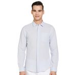 Calvin Klein Linen Cotton Regular Shirt Erkek Gömlek, Mavi, S