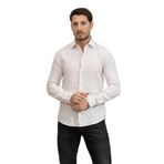 Calvin Klein Linen Stripe Slim Erkek Gömlek, Bej, 38 Beden