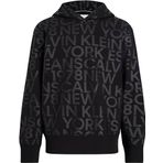 Calvin Klein Logo Aop Hoodie Siyah Erkek Sweatshirt