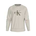 Calvin Klein Logo Baskılı Bisiklet Yaka Uzun Kollu Sweatshirt, 2XL, LV04RD242G, Bej, erkek