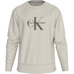 Calvin Klein Logo Baskılı Bisiklet Yaka Uzun Kollu Sweatshirt, 2XL, LV04RD242G, Bej, erkek