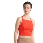 Calvin Klein Logo Elastic Strappy Kırmızı Top Kadın T-shirt