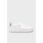 Calvin Klein Logolu Deri Kalın Taban Sneaker Ayakkabı YW0YW019290LC Bayan Ayakkabı YW0YW01929 0lc - Beyaz