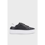 Calvin Klein Logolu Deri Platform Sneaker Ayakkabı HW0HW018700GQ Bayan Ayakkabı HW0HW01870 0gq - Beyaz - Siyah