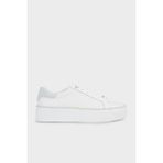 Calvin Klein Logolu Deri Platform Sneaker Ayakkabı HW0HW018700K9 Kadın Ayakkabı HW0HW01870 0k9 - Beyaz - Gri