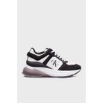 Calvin Klein Logolu Deri Platform Taban Sneaker Ayakkabı YW0YW015770GM Bayan Ayakkabı YW0YW01577 0gm - Beyaz - Siyah