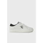 Calvin Klein Logolu Deri Sneaker Ayakkabı YM0YM0086401W Erkek Ayakkabı YM0YM00864 01W - Siyah - Beyaz