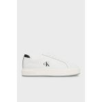 Calvin Klein Logolu Deri Sneaker Ayakkabı YM0YM0146001W Erkek Ayakkabı YM0YM01460 01W - Beyaz - Siyah