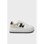 Calvin Klein Logolu Deri Sneaker Ayakkabı YW0YW014820LD Bayan Ayakkabı YW0YW01482 0ld - Beyaz - Siyah