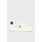 Calvin Klein Logolu Deri Sneaker Ayakkabı YW0YW0176901W Bayan Ayakkabı YW0YW01769 01W - Beyaz - Siyah
