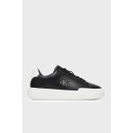 Calvin Klein Logolu Deri Sneaker Ayakkabı YW0YW0194706W Bayan Ayakkabı YW0YW01947 06W - 2J9-Siyah