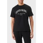 Calvin Klein Logolu Pamuklu Regular Fit Bisiklet Yaka T Shirt LV04RF820GUB1 Erkek T Shirt LV04RF820G Ub1 - Siyah - XS