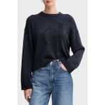 Calvin Klein Logolu Pamuklu Relaxed Fit Bisiklet Yaka Örme Kazak LV047D304GCEF Bayan Kazak LV047D304G Cef - Lacivert