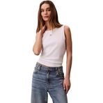 Calvin Klein Logolu Pamuklu Sırt Dekolteli Kadın Atlet, M, LV047F246G YAF, BEYAZ
