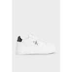 Calvin Klein Logolu Platform Topuk Deri Sneaker Ayakkabı YW0YW0143101W Kadın Ayakkabı YW0YW01431 01W - Beyaz - Siyah