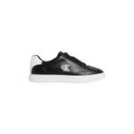 Calvin Klein LOW PROF CUPSOLE EMB LTH Erkek Spor Ayakkabı, Black/Bright White, 45