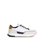 Calvin Klein Low Top Lace Up Sneaker, 44, HM0HM01714, Stony Beige/White/Dried Oregano, Erkek